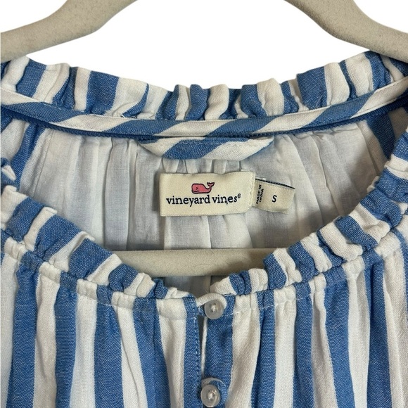 Vineyard Vines Blue White Striped Double Gauze Nautical Dress 100% Cotton Small - Picture 4 of 10